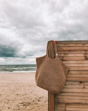 Torba kosz ze sznurka jutowego beżowa