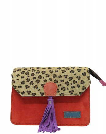 Torebka zamszowa, elegancka, skórzana, zamsz, ozdobny chwost eko OLIVKA, Olivka Warsaw