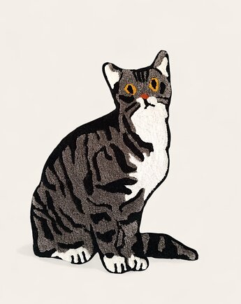 Dywan bury pręgowany kot, Cotton Carpet