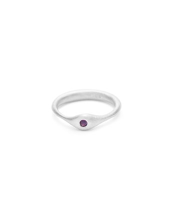 Little GEM / satin silver with gemstone