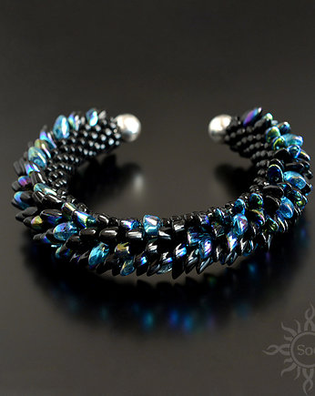Derven, smocza bransoleta cuff, beading