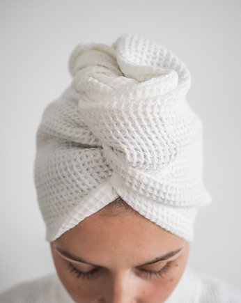 Lniany turban waflowy PURE WHITE