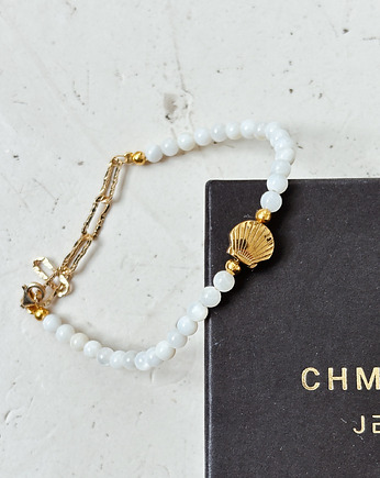Bransoletka Kamień Księżycowy muszelka, Chmolowska Jewellery