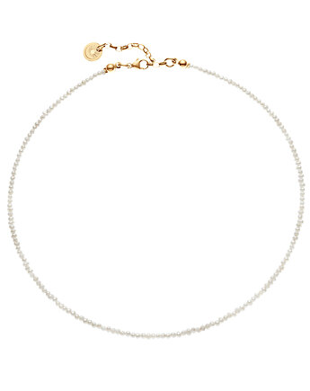 Choker z pereł naturalnych z pozłacanym zapięciem
