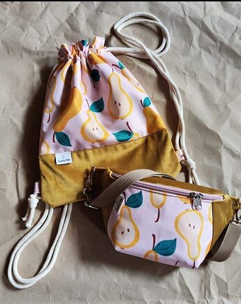 Komplet gruszkowy plecak i nerka, Zapętlona Nitka