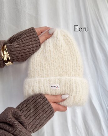 Puszysta czapka Cloud wełna merino alpaka *ecru*