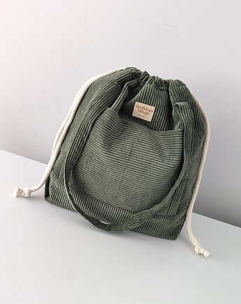 Torba SummerBag FOREST-duża ciemnozielona torba sztruksowa