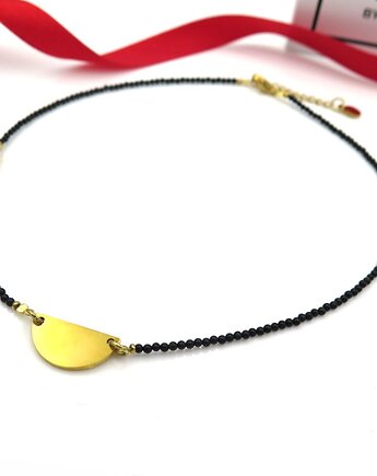 Naszyjnik Czarny Choker Turmalin & Biała Perła KYOTO PEARL GRACE