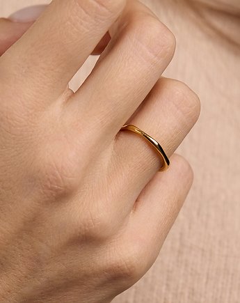 Złoty pierścionek "Bamboo"- srebro 925 pozłacane
