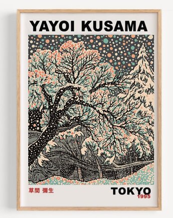 PLAKAT dekoracyjny japoński kropki abstrakcyjny góry Yayoi Kusama, poster