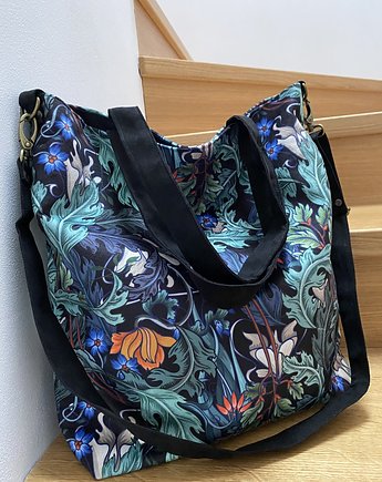 Torba na ramię XXL - print zaczarowany ogród, PRACOWNIA 166