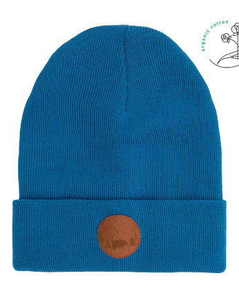 Czapka beanie z bawełny organicznej szafirowy