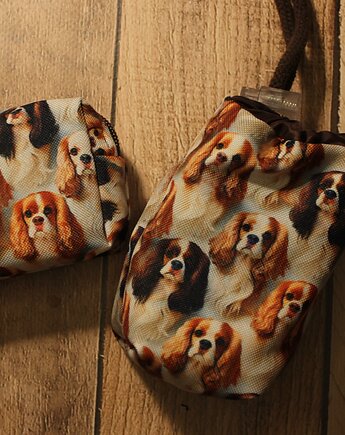 Zestaw saszetka na smaczki i woreczki # Cavalier king charles spaniel