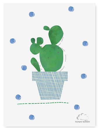 Plakat Cactus and Blue Dots