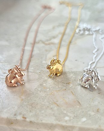 KRÓLICZEK - naszyjnik srebro, złoto, różowe złoto, ISSI Jewelry