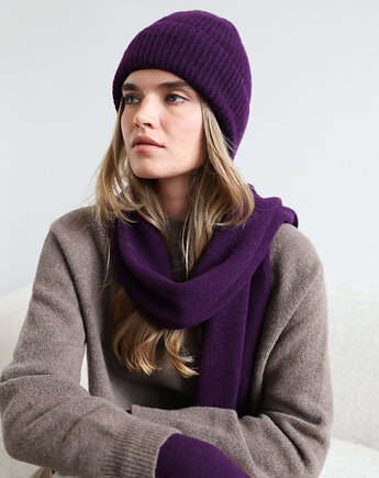 Szalik Merino&cashmere śliwkowy