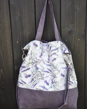 Torba na ramię XL - print lawenda