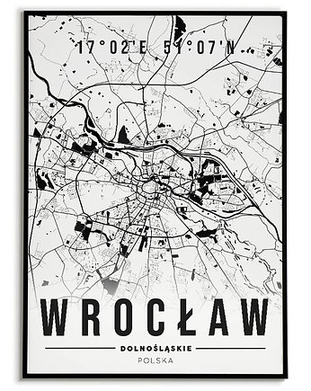 Plakat miasto POLSKA - WROCŁAW 3 obraz MAPA