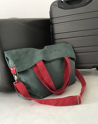 Torba na ramię XXL - zieleń, bordo
