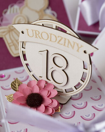 18 urodziny, exploding box, kartka 3d osiemnastka