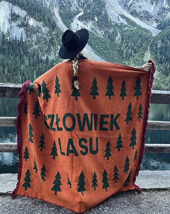 Człowiek Lasu - koc bawełniany L