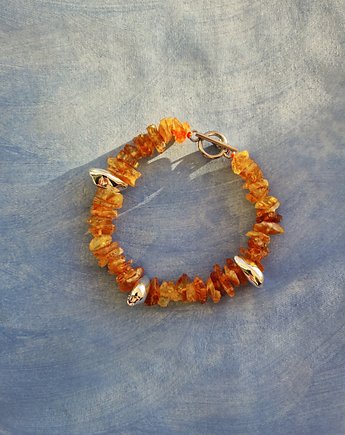 SUROWY BURSZTYN bransoletka z muszlą i bursztynem, NOMAD ACCESSORIES