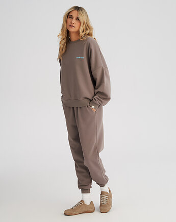 Bluza bez kaptura LOOSE FIT taupe damska