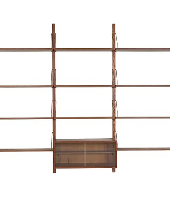Regał systemowy tekowy, duński design, lata 60, produkcja: Dania