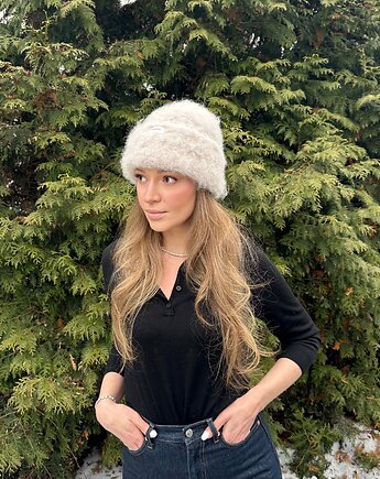Puszysta czapka winter muse z alpaki i wełny merino