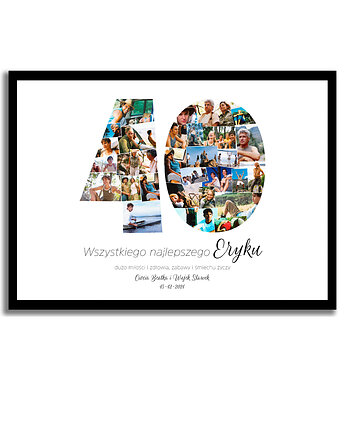 Kolaż na 40 urodziny prezent na 40 tkę plakat