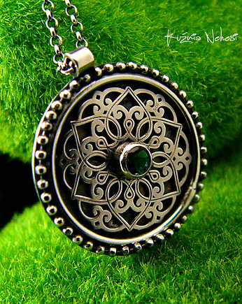 Naszyjnik Mandala - Srebro Topaz London Blue