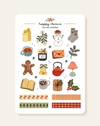 Zimowe Przytulności - arkusz papierowych naklejek A6
