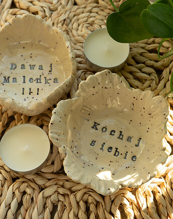 Ceramiczny świecznik na tealighty kpl 2 szt handmade