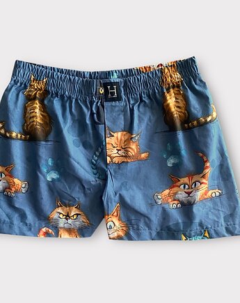 Spodenki unisex do spania bokserki w koty