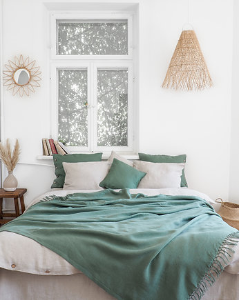 Narzuta z Frędzelkami EUCALYPTUS GREEN