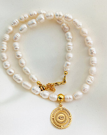 Naszyjnik naturalne perły, choker na prezent, Anemon Atelier