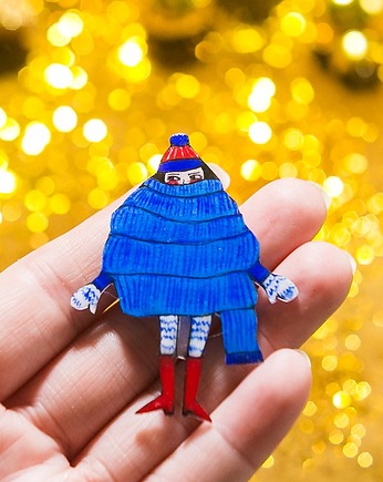 Broszka owinięta Renia, Pintura