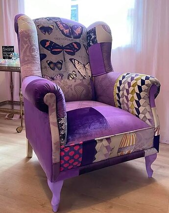 Fotel Uszak Blue Patchwork Juicy Colors