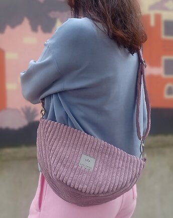 Banana sztruksowa torebko nerka Wrzosowa, sabi tatka