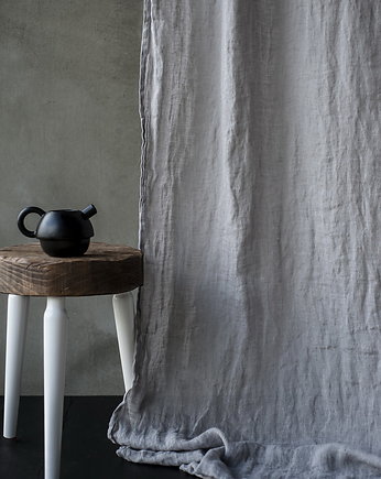 Zasłona z Lnianego Muślinu - pearl grey