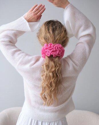 Scrunchie Nasturcja, gumka do włosów, handmade