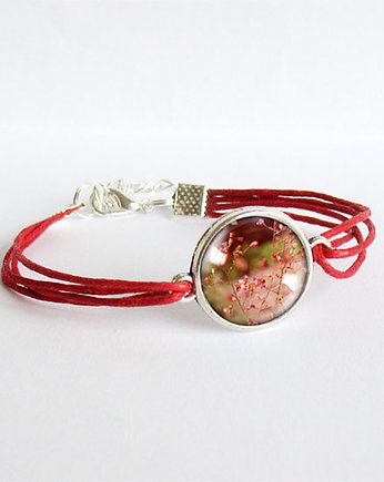 Bransoletka - Lato - czerwona, sznurki, yenoo