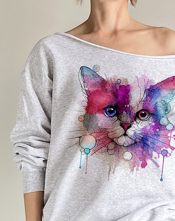 Kot kreski Szara bluza cięta