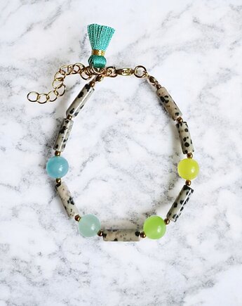 Bransoletka : summer JASPER collection : jaspis i jadeit, kaktusia