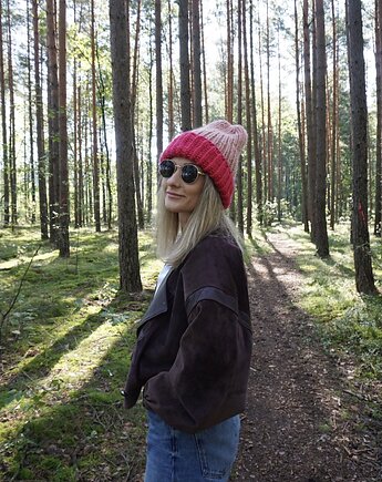 Czapka Puffy z wełny premium multicolour oversize