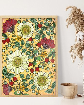 Plakat Kwiaty z truskawkami II 60x90cm