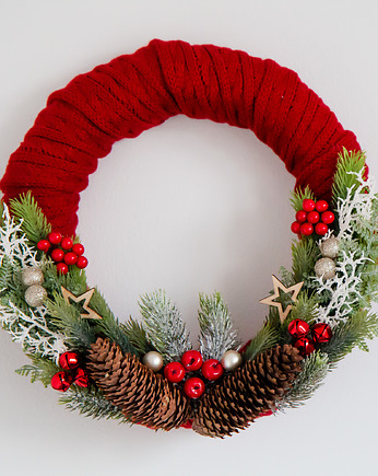 Wianek świąteczny w sweterku, miaukramy