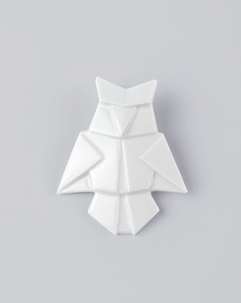 Broszka Porcelanowa Origami Sowa Biała
