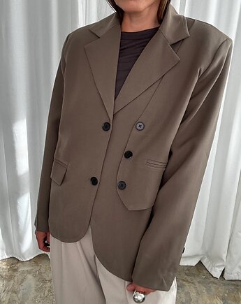 Marynarka taupe double buttons