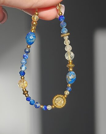 Bransoletka lapis lazuli cytryn kryształ
